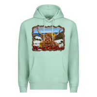 Seafoam merry christmas highland cow with farm Premium Hoodie - RanaPortraitStore