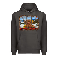 Smoke merry christmas highland cow with farm Premium Hoodie - RanaPortraitStore