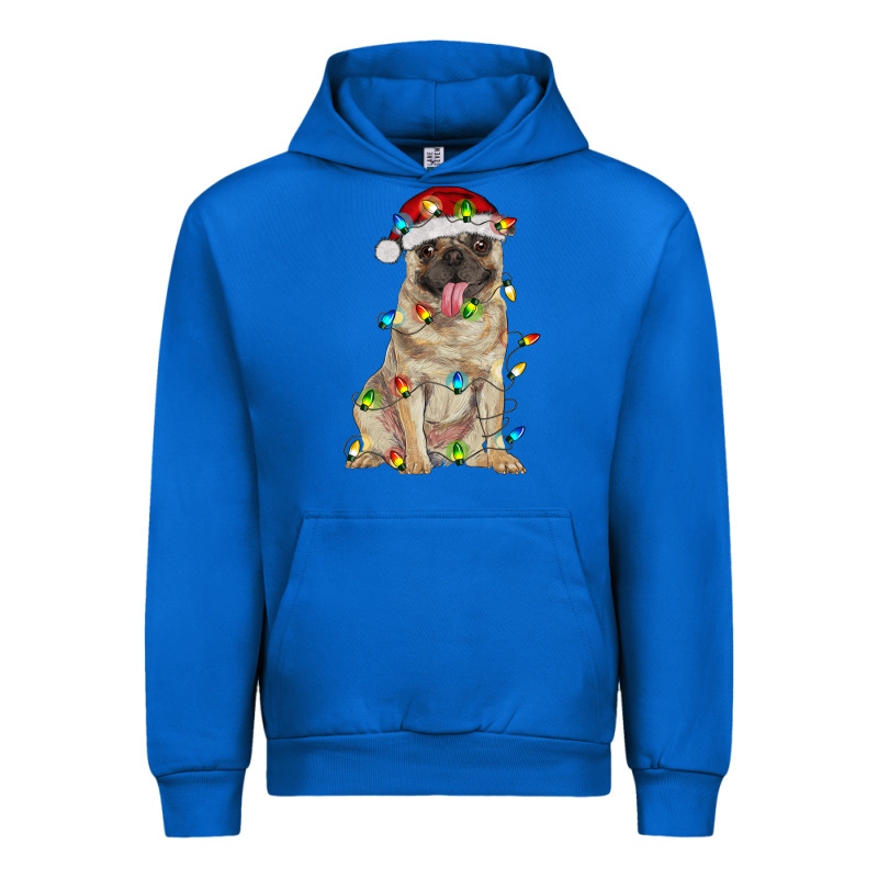 Pug With Christmas Lights Urban Hoodie by RanaPortraitStore | Teevron