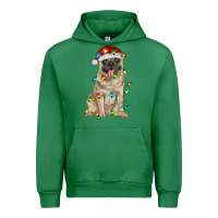 Emerald pug with christmas lights Urban Hoodie - RanaPortraitStore