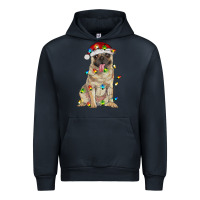 Navy pug with christmas lights Urban Hoodie - RanaPortraitStore