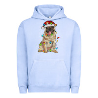 Pigment Grape Ice pug with christmas lights Urban Hoodie - RanaPortraitStore