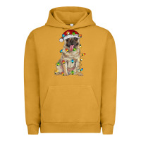 Pigment Peanut Butter pug with christmas lights Urban Hoodie - RanaPortraitStore