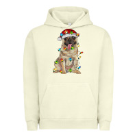 Pigment Pistachio pug with christmas lights Urban Hoodie - RanaPortraitStore