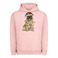 Pigment Salmon pug with christmas lights Urban Hoodie - RanaPortraitStore