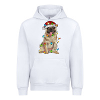 White pug with christmas lights Urban Hoodie - RanaPortraitStore