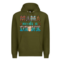 Army Green mama needs a drink Premium Hoodie - texasbilliewilder