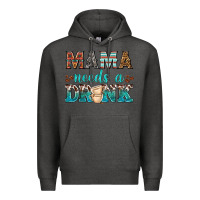 Charcoal Heather mama needs a drink Premium Hoodie - texasbilliewilder