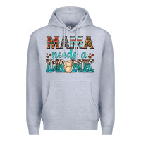 Heather Grey mama needs a drink Premium Hoodie - texasbilliewilder
