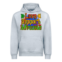 Heather Grey love support advocate Urban Hoodie - Zillion Design Studio