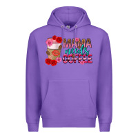 Purple mama needs coffee mothers day Premium Hoodie - texasbilliewilder