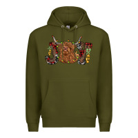 Army Green joy highland cow Premium Hoodie - RanaPortraitStore
