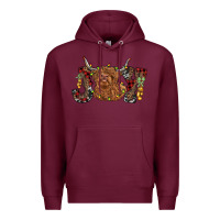 Burgundy joy highland cow Premium Hoodie - RanaPortraitStore