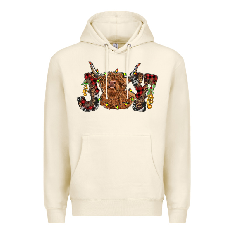 Joy Highland Cow Premium Hoodie by RanaPortraitStore | Teevron