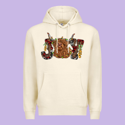 Joy Highland Cow Premium Hoodie Designed By Ranaportraitstore