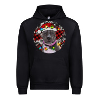 Black pitbull and buffalo plaid Urban Hoodie - RanaPortraitStore