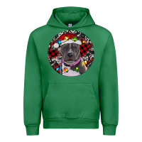 Emerald pitbull and buffalo plaid Urban Hoodie - RanaPortraitStore