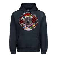 Navy pitbull and buffalo plaid Urban Hoodie - RanaPortraitStore