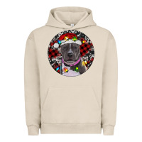 Pigment French Oak pitbull and buffalo plaid Urban Hoodie - RanaPortraitStore