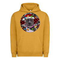 Pigment Peanut Butter pitbull and buffalo plaid Urban Hoodie - RanaPortraitStore