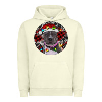 Pigment Pistachio pitbull and buffalo plaid Urban Hoodie - RanaPortraitStore