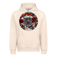 Sandshell pitbull and buffalo plaid Urban Hoodie - RanaPortraitStore