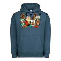 Pigment Midnight Navy german shepherds coffee cups Urban Hoodie - Zillion Design Studio