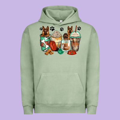 German Shepherds Coffee Cups Urban Hoodie Designed By Zillion Design Studio