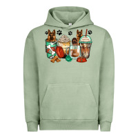 Pigment Oil Green german shepherds coffee cups Urban Hoodie - Zillion Design Studio