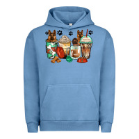 Pigment Pebble Blue german shepherds coffee cups Urban Hoodie - Zillion Design Studio