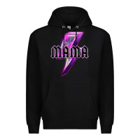Black mama neon leopard lightning bolt Premium Hoodie - texasbilliewilder