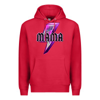 Cardinal mama neon leopard lightning bolt Premium Hoodie - texasbilliewilder