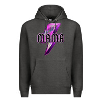Charcoal Heather mama neon leopard lightning bolt Premium Hoodie - texasbilliewilder