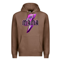Chestnut mama neon leopard lightning bolt Premium Hoodie - texasbilliewilder