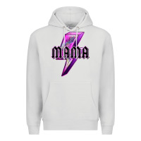 Dove Grey mama neon leopard lightning bolt Premium Hoodie - texasbilliewilder