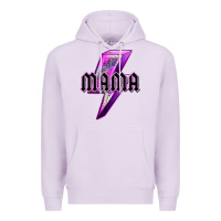Lilac mama neon leopard lightning bolt Premium Hoodie - texasbilliewilder