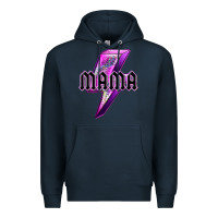 Navy mama neon leopard lightning bolt Premium Hoodie - texasbilliewilder