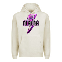 Oatmeal Heather mama neon leopard lightning bolt Premium Hoodie - texasbilliewilder