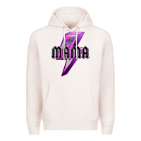 Pale Pink mama neon leopard lightning bolt Premium Hoodie - texasbilliewilder