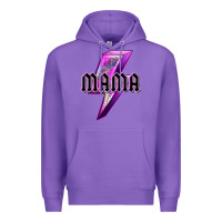 Purple mama neon leopard lightning bolt Premium Hoodie - texasbilliewilder