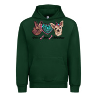 Forest Green peace love chihuahua Urban Hoodie - RanaPortraitStore