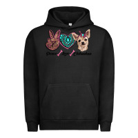 Pigment Black peace love chihuahua Urban Hoodie - RanaPortraitStore