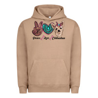 Pigment Burro peace love chihuahua Urban Hoodie - RanaPortraitStore