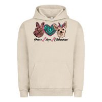 Pigment French Oak peace love chihuahua Urban Hoodie - RanaPortraitStore