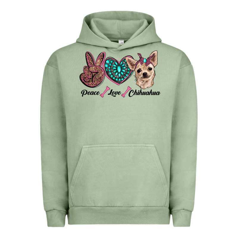 Peace Love Chihuahua Urban Hoodie by RanaPortraitStore | Teevron