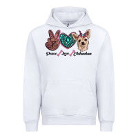 White peace love chihuahua Urban Hoodie - RanaPortraitStore