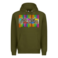 Army Green pride barcode Premium Hoodie - Zillion Design Studio