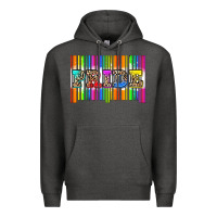 Charcoal Heather pride barcode Premium Hoodie - Zillion Design Studio