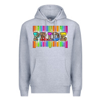 Heather Grey pride barcode Premium Hoodie - Zillion Design Studio