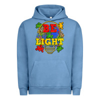 Pigment Pebble Blue be the light Urban Hoodie - Zillion Design Studio